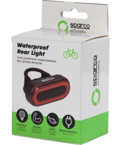 FANALINO POSTERIORE PER BICICLETTA SPARCO IN ALLUMINIO E SILICONE, 3 MODALITA' DI ILLUMINAZIONE